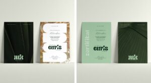 Zertifikate und Printmaterialien im Friseur Branding Design von Mona Haase