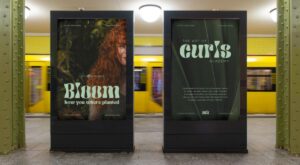 Brand Design Poster in Berliner U-Bahn – Locken Branding von Mona Haase als Außenwerbung