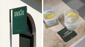 Firmenschild und Untersetzer mit Branding Design von Mona Haase – Friseursalon mit Wiedererkennungswert